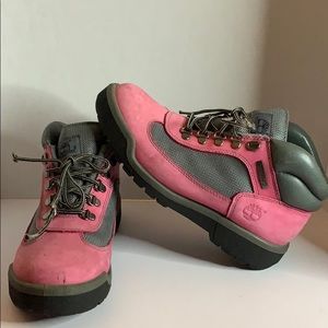Pink Timberland boots